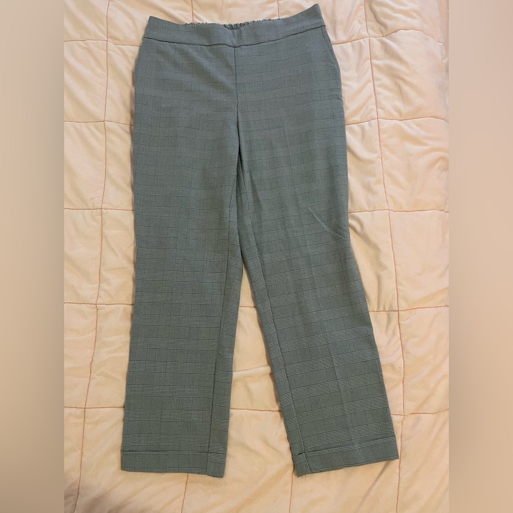 Rachel Zoe Gray Glen Plaid Straight-Leg Pants